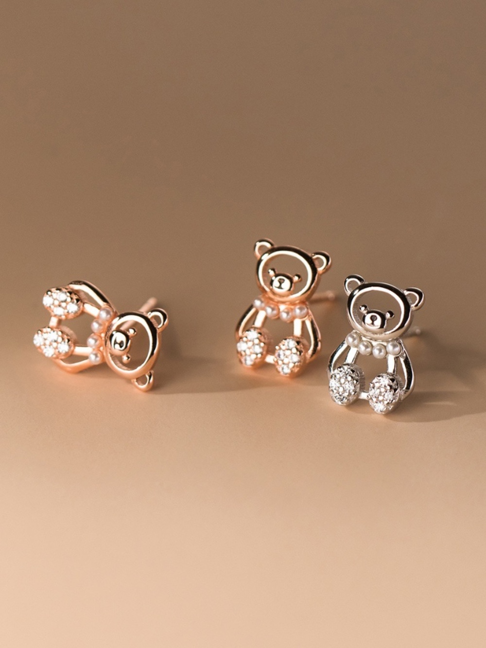 Bear Earrings Sterling Silver | Animal Birthday Gift Girls Daughter Kids Present